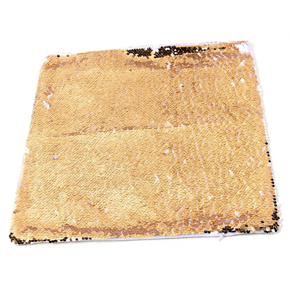 Gold & White Sequin Pillow - xKlusive Lux